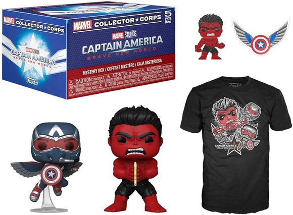 Box Collector Mavel Capitan America Un Nuevo Mundo Funko Pop Talla L