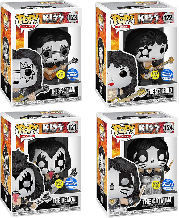 Funko Pop Kiss The Spaceman The Starchild The Demon The Catman Set de 4 Funko Exclusive