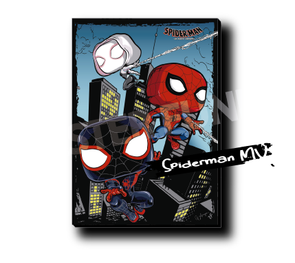 Spider-Verse: Gwen, Miles Morales y SpiderMan Marvel Funko Cuadro
