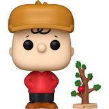 Funko Pop Peanuts Christmas Charlie Brown con un arbol