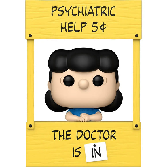 Charlie Brown y Snoopy Lucy con su puesto de doctora Funko Pop Plus