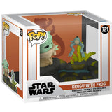 Star Wars: The Mandalorian Grogu with Frog Deluxe Funko Pop en caja 