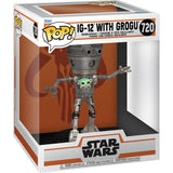 Star Wars: The Mandalorian IG-12 con Grogu Deluxe Funko Pop en caja