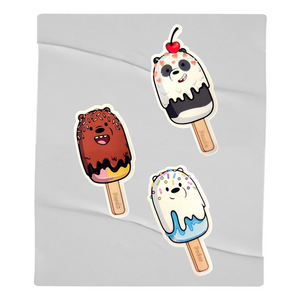 Panda, Polar y Pardo Funko Sticker 3-Pack